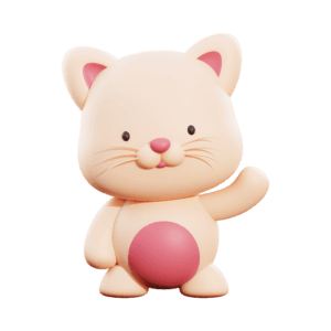 Um gato fofinho em 3D.